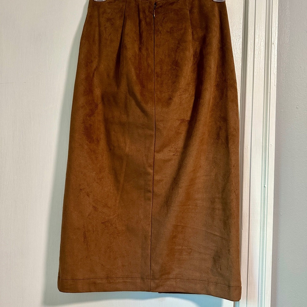 A&F Vegan Suede Wrap Pencil Skirt - Picture 3 of 6